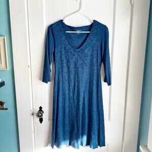 TOAD&CO Rosalinda 3/4 Sleeve Dress Blue Moisture Wicking SEE NOTE Small Active